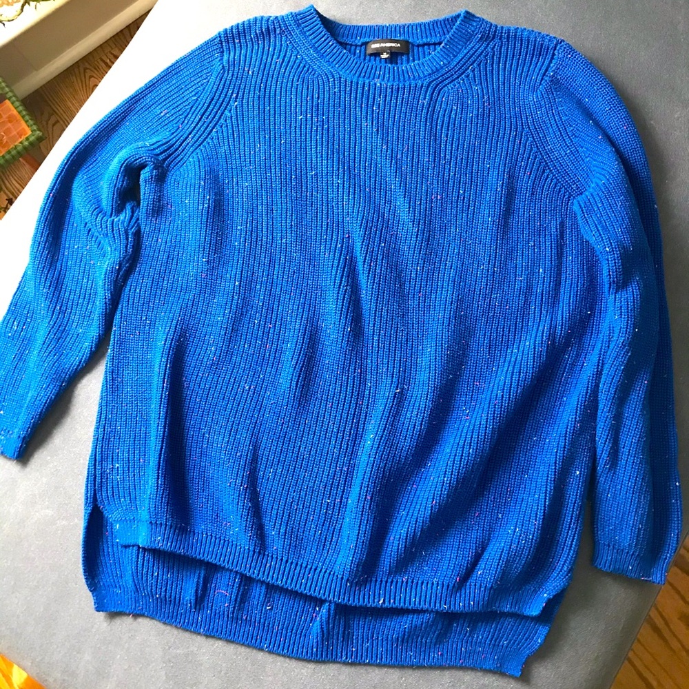 Gorgeous bright blue shaker sweater M 💖